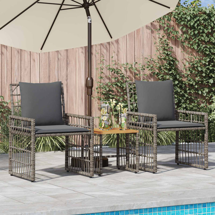Set de Mobilier pentru Exterior 3 pcs Negru și Gri închis - WALTI WALTI