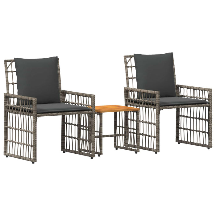 Set de Mobilier pentru Exterior 3 pcs Negru și Gri închis - WALTI WALTI