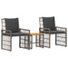 Set de Mobilier pentru Exterior 3 pcs Negru și Gri închis - WALTI WALTI
