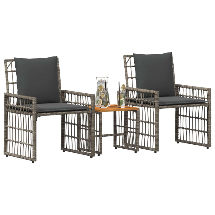 Set de Mobilier pentru Exterior 3 pcs Negru și Gri închis - WALTI WALTI