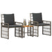 Set de Mobilier pentru Exterior 3 pcs Negru și Gri închis - WALTI WALTI