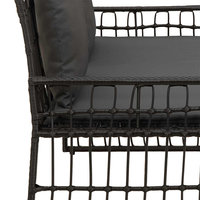 Bancă de exterior Simplu Negru și Gri închis 116 x 55 x 82 cm - WALTI WALTI
