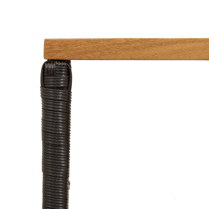 Masă de exterior Negru 80 x 40 x 40 cm Oțel și Poliratan WALTI