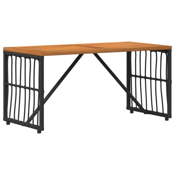 Masă de exterior Negru 80 x 40 x 40 cm Oțel și Poliratan WALTI