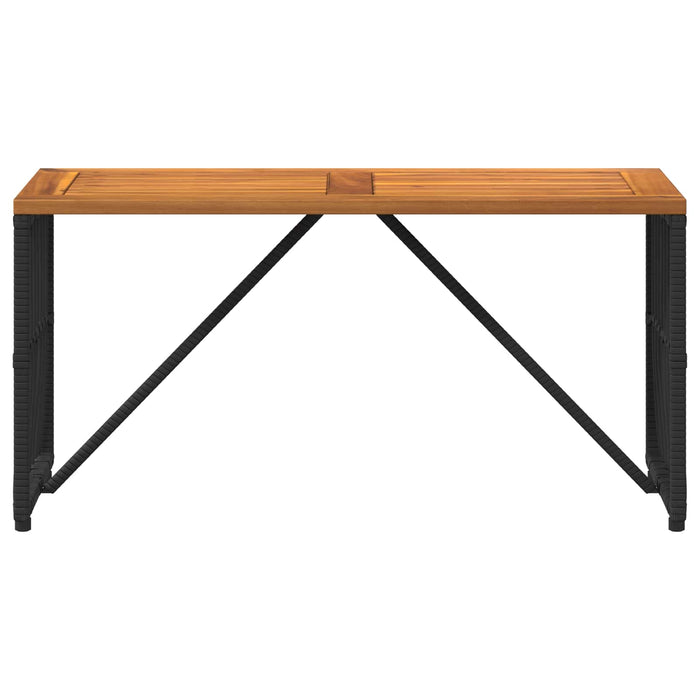 Masă de exterior Negru 80 x 40 x 40 cm Oțel și Poliratan WALTI