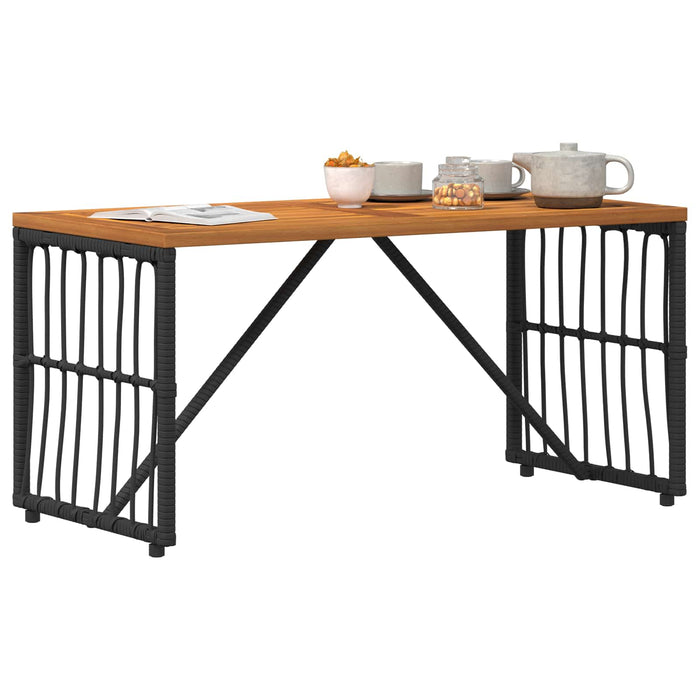 Masă de exterior Negru 80 x 40 x 40 cm Oțel și Poliratan WALTI