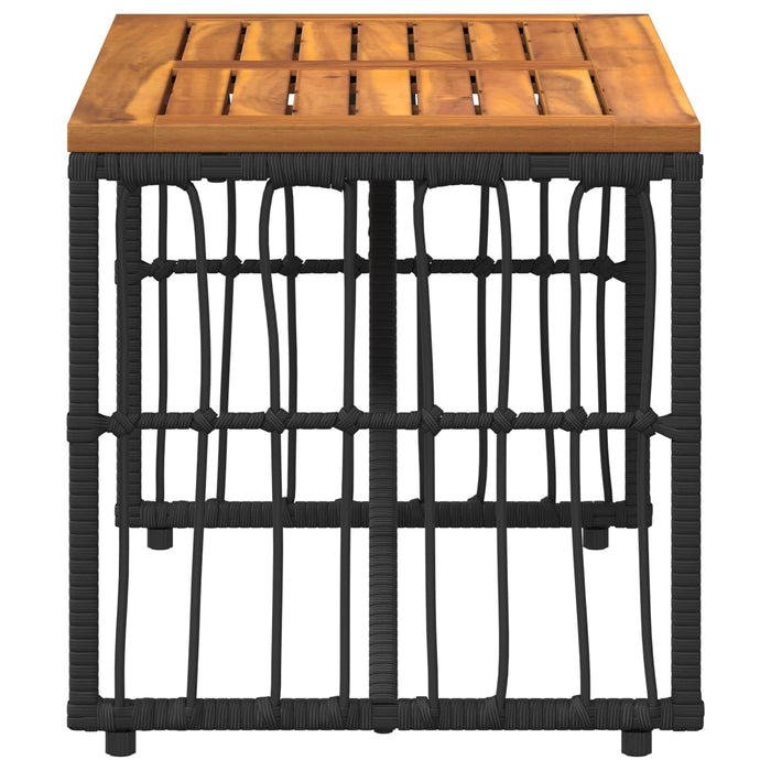 Masă de exterior Negru 80 x 40 x 40 cm Oțel și Poliratan WALTI