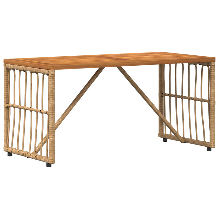 Masă de exterior natural 80 x 40 x 40 cm Oțel și Poliratan - WALTI WALTI
