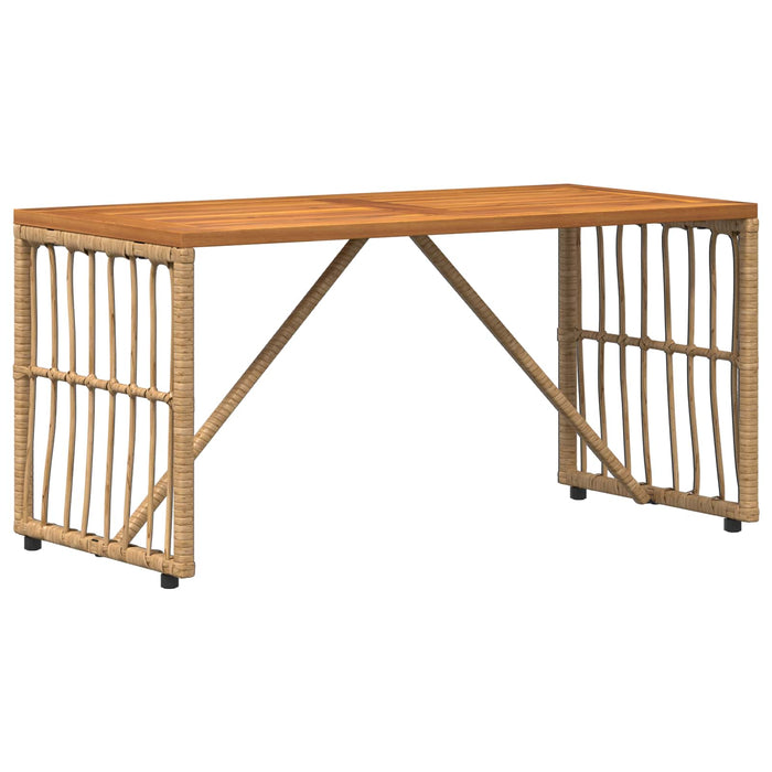 Masă de exterior natural 80 x 40 x 40 cm Oțel și Poliratan - WALTI WALTI