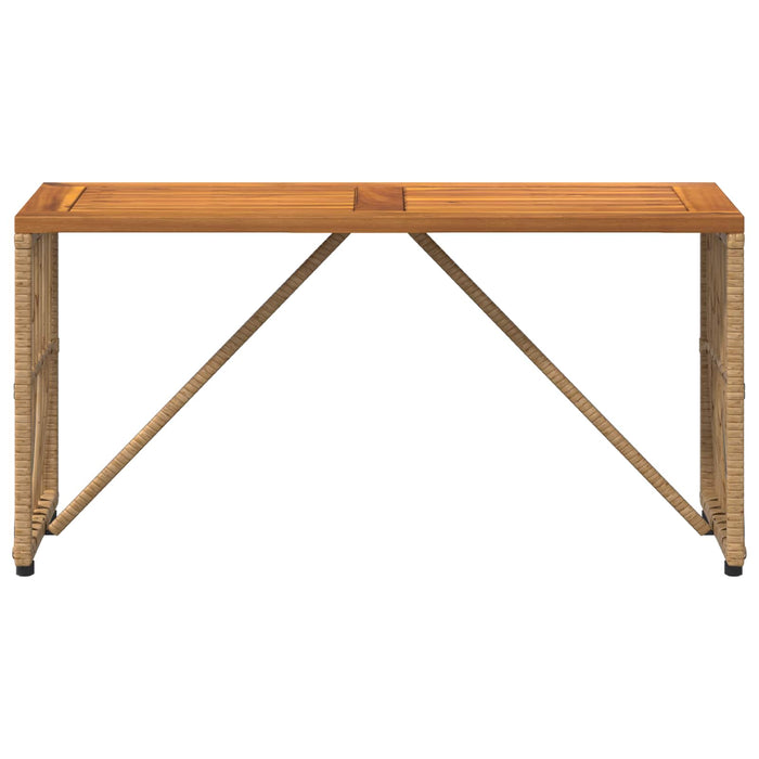 Masă de exterior natural 80 x 40 x 40 cm Oțel și Poliratan - WALTI WALTI