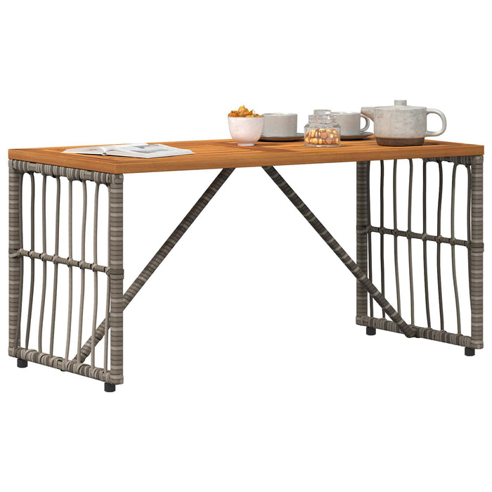 Masă de exterior Gri 80 x 40 x 40 cm Oțel și Poliratan - WALTI WALTI