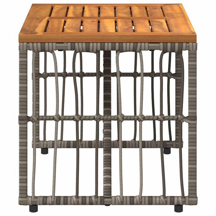 Masă de exterior Gri 80 x 40 x 40 cm Oțel și Poliratan - WALTI WALTI