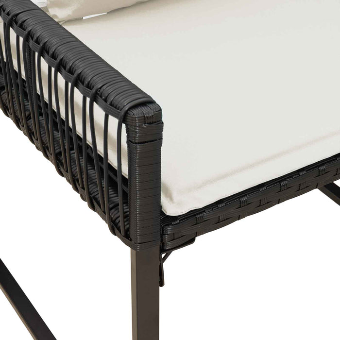 Set de Mobilier pentru Exterior 4 pcs Negru și Alb crem - WALTI WALTI