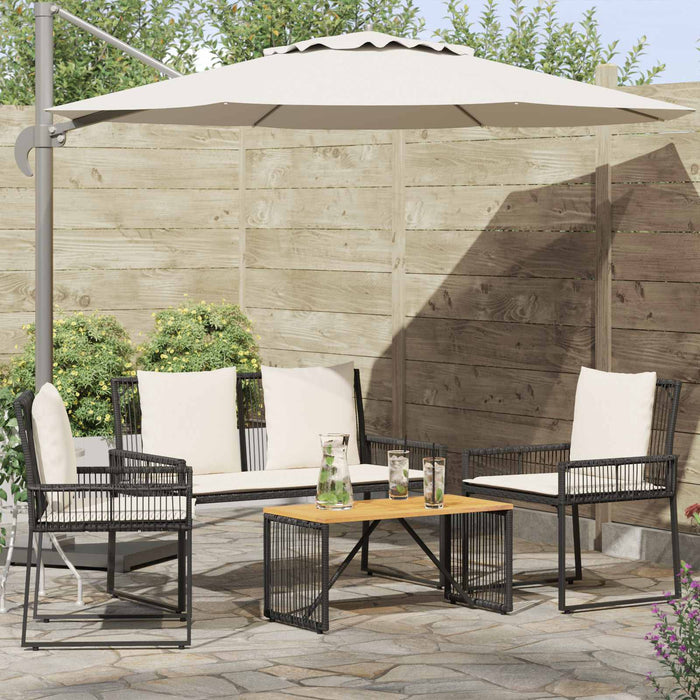 Set de Mobilier pentru Exterior 4 pcs Negru și Alb crem - WALTI WALTI
