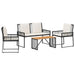 Set de Mobilier pentru Exterior 4 pcs Negru și Alb crem - WALTI WALTI