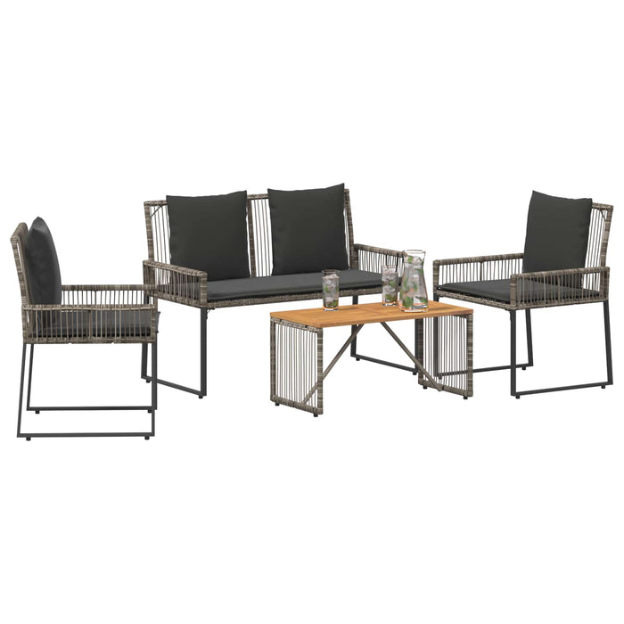Set de Mobilier pentru Exterior 9 pcs Gri și gri închis - WALTI WALTI