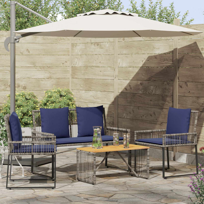 Set de Mobilier pentru Exterior 9 pcs Gri și albastru marin - WALTI WALTI