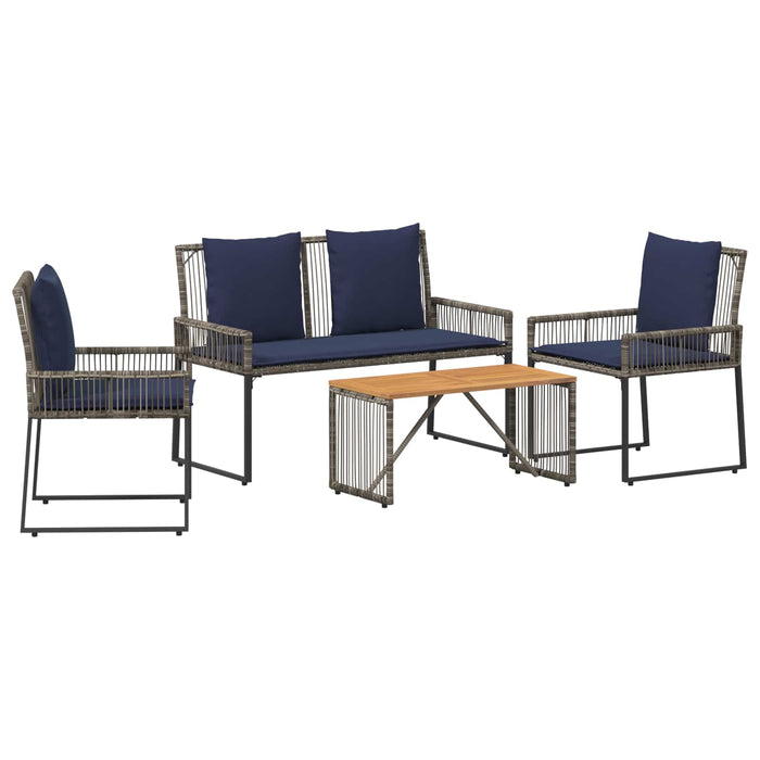 Set de Mobilier pentru Exterior 9 pcs Gri și albastru marin - WALTI WALTI