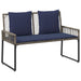 Set de Mobilier pentru Exterior 9 pcs Gri și albastru marin - WALTI WALTI