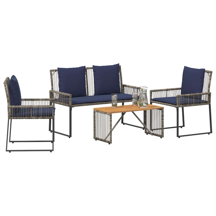 Set de Mobilier pentru Exterior 9 pcs Gri și albastru marin - WALTI WALTI