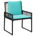 Set de Mobilier pentru Exterior cu pernă 9 pcs Negru și Turcoaz - WALTI WALTI