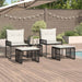 Set de Mobilier pentru Exterior 11 pcs Negru și Alb crem - WALTI WALTI