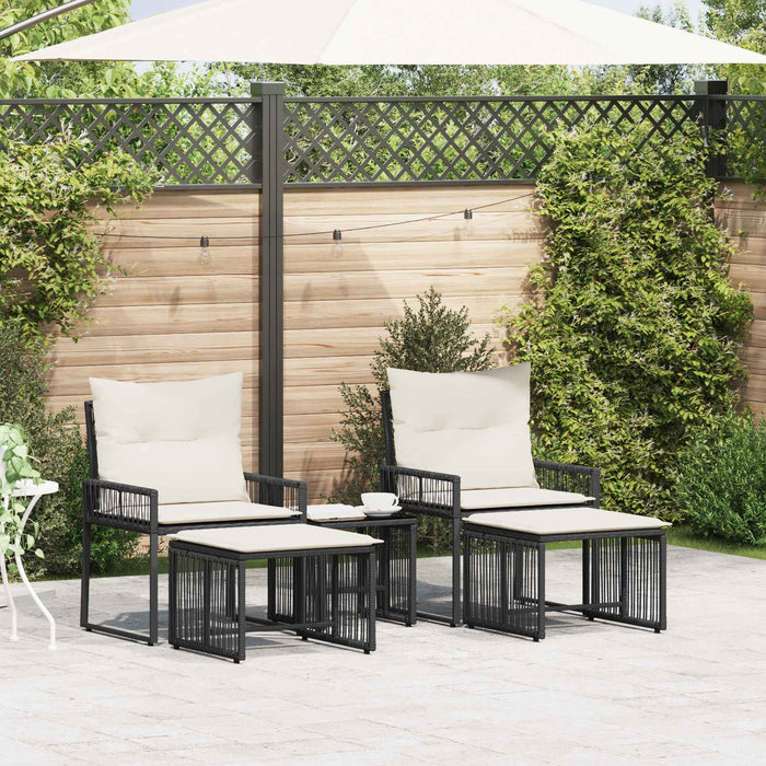 Set de Mobilier pentru Exterior 11 pcs Negru și Alb crem - WALTI WALTI