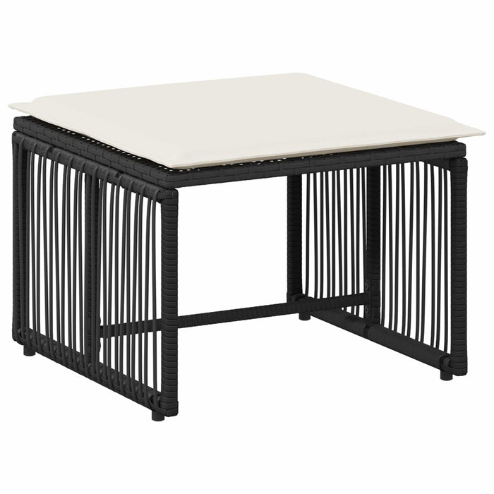 Set de Mobilier pentru Exterior 11 pcs Negru și Alb crem - WALTI WALTI