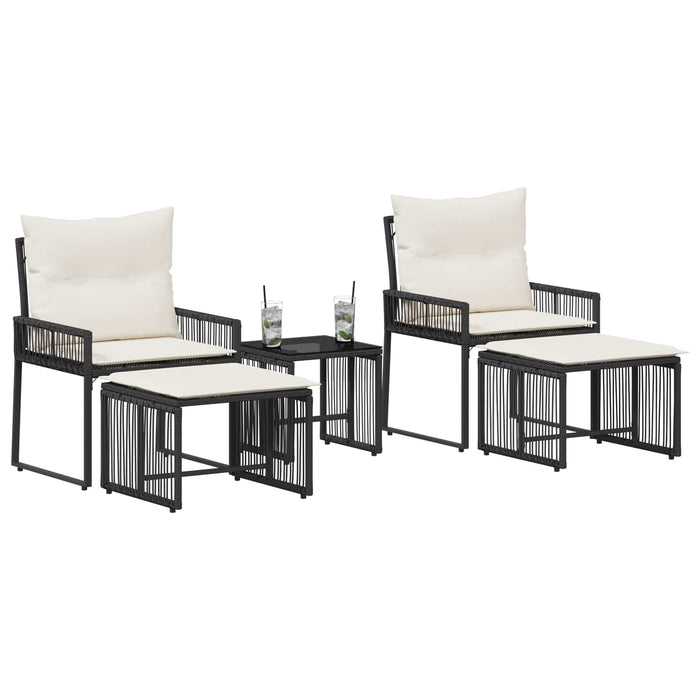 Set de Mobilier pentru Exterior 11 pcs Negru și Alb crem - WALTI WALTI