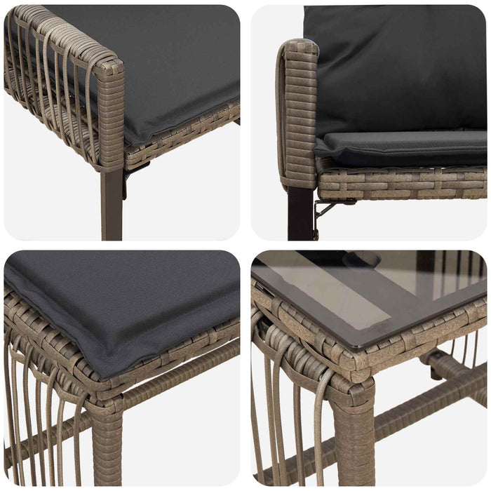 Set de Mobilier pentru Exterior 11 pcs Gri și gri închis - WALTI WALTI