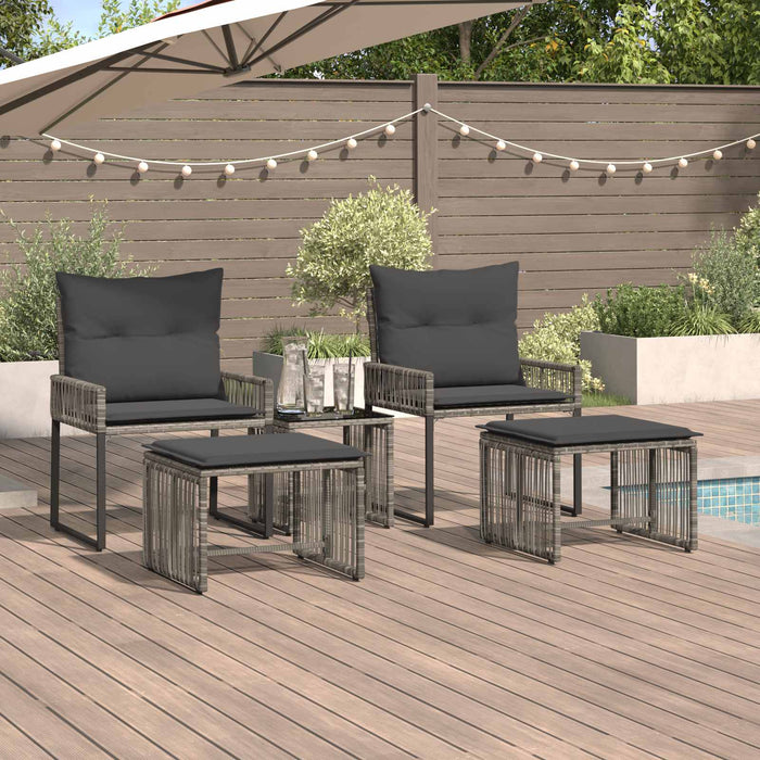 Set de Mobilier pentru Exterior 11 pcs Gri și gri închis - WALTI WALTI