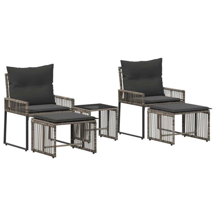 Set de Mobilier pentru Exterior 11 pcs Gri și gri închis - WALTI WALTI
