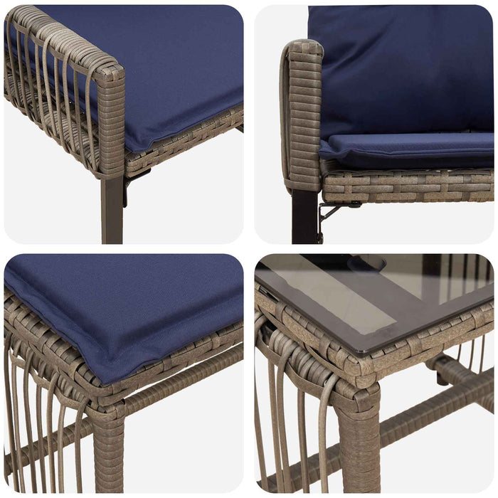 Set de Mobilier pentru Exterior 11 pcs Gri și albastru marin - WALTI WALTI