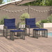 Set de Mobilier pentru Exterior 11 pcs Gri și albastru marin - WALTI WALTI