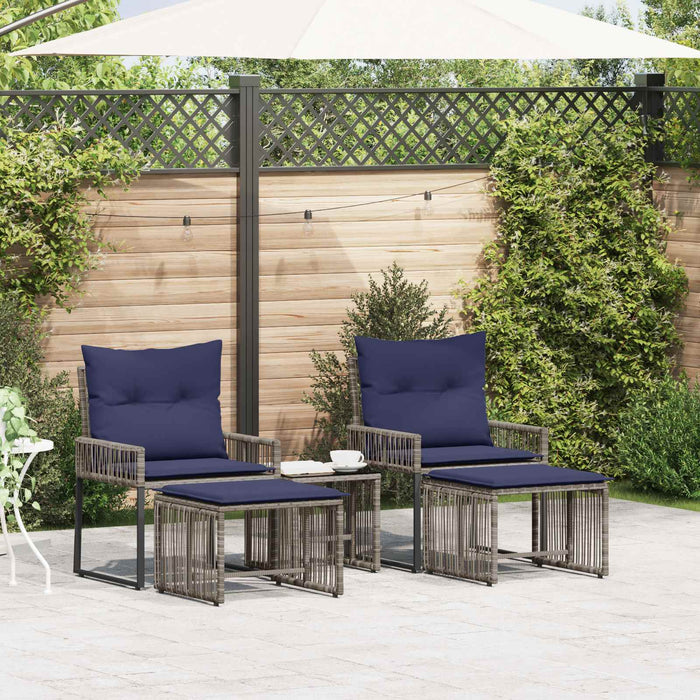 Set de Mobilier pentru Exterior 11 pcs Gri și albastru marin - WALTI WALTI