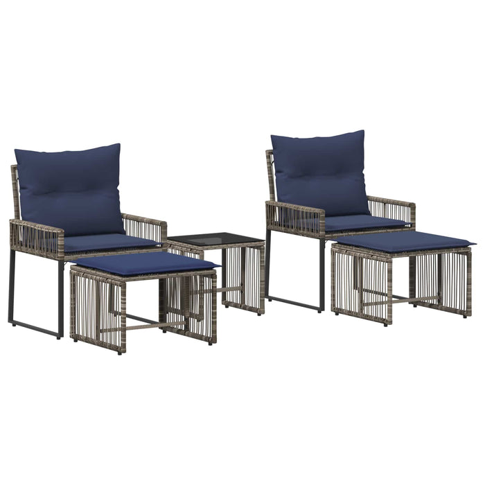 Set de Mobilier pentru Exterior 11 pcs Gri și albastru marin - WALTI WALTI