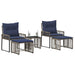 Set de Mobilier pentru Exterior 11 pcs Gri și albastru marin - WALTI WALTI