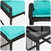 Set de Mobilier pentru Exterior 11 pcs Negru și Turcoaz - WALTI WALTI