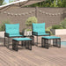 Set de Mobilier pentru Exterior 11 pcs Negru și Turcoaz - WALTI WALTI
