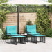 Set de Mobilier pentru Exterior 11 pcs Negru și Turcoaz - WALTI WALTI