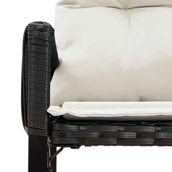 Set de Mobilier pentru Exterior 7 pcs Negru și Alb crem - WALTI WALTI