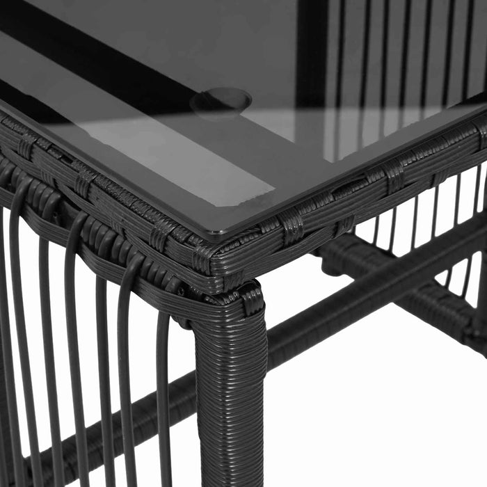 Set de Mobilier pentru Exterior 7 pcs Negru și Alb crem - WALTI WALTI