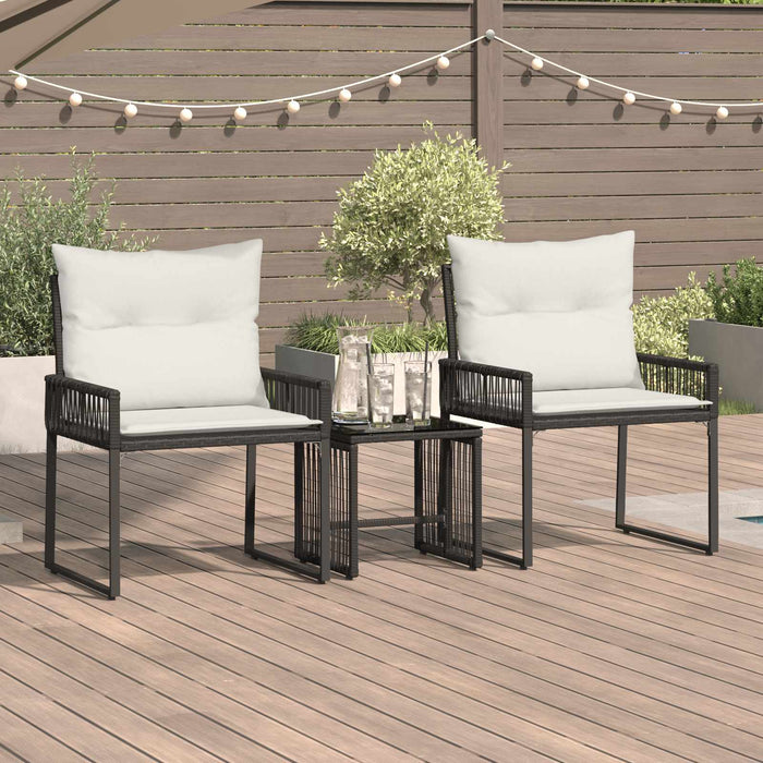 Set de Mobilier pentru Exterior 7 pcs Negru și Alb crem - WALTI WALTI