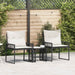 Set de Mobilier pentru Exterior 7 pcs Negru și Alb crem - WALTI WALTI