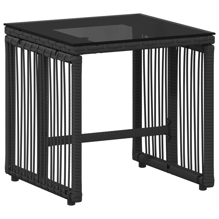 Set de Mobilier pentru Exterior 7 pcs Negru și Alb crem - WALTI WALTI
