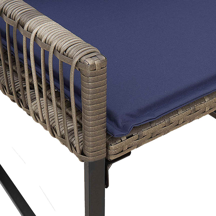 Set de Mobilier pentru Exterior 7 pcs Gri și albastru marin - WALTI WALTI