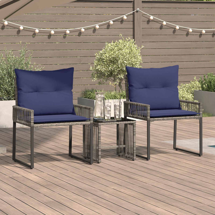 Set de Mobilier pentru Exterior 7 pcs Gri și albastru marin - WALTI WALTI