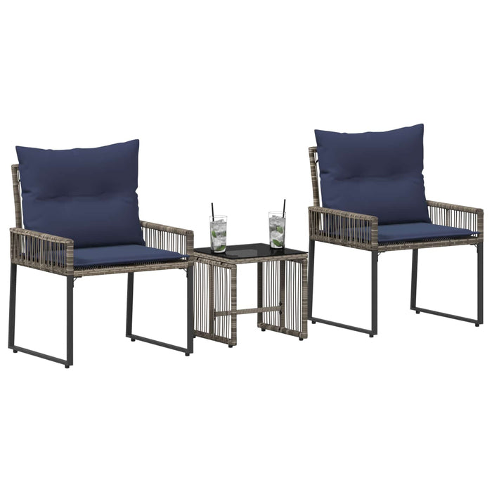 Set de Mobilier pentru Exterior 7 pcs Gri și albastru marin - WALTI WALTI
