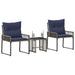 Set de Mobilier pentru Exterior 7 pcs Gri și albastru marin - WALTI WALTI