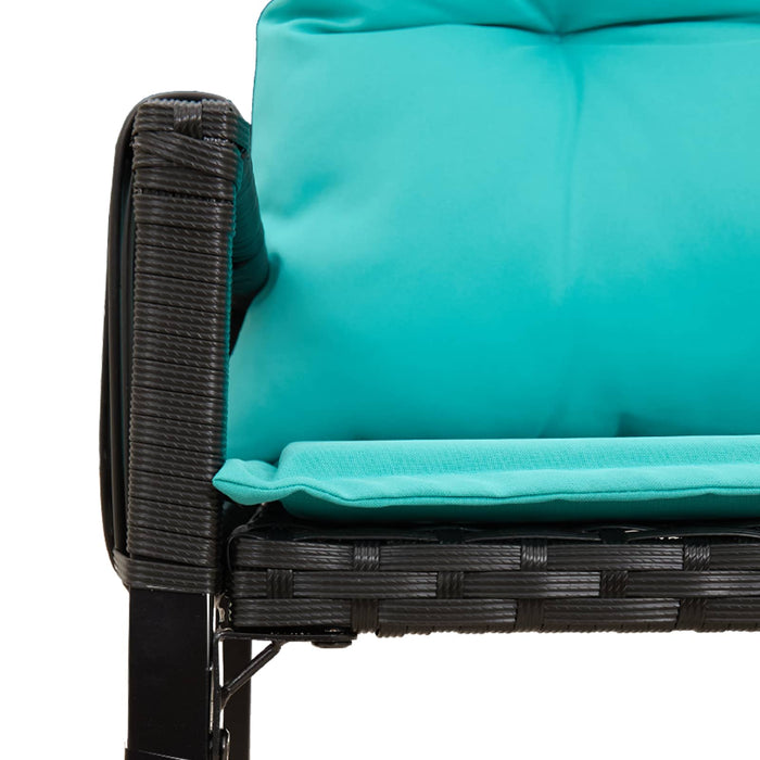 Set de Mobilier pentru Exterior cu pernă 7 pcs Negru și Turcoaz - WALTI WALTI